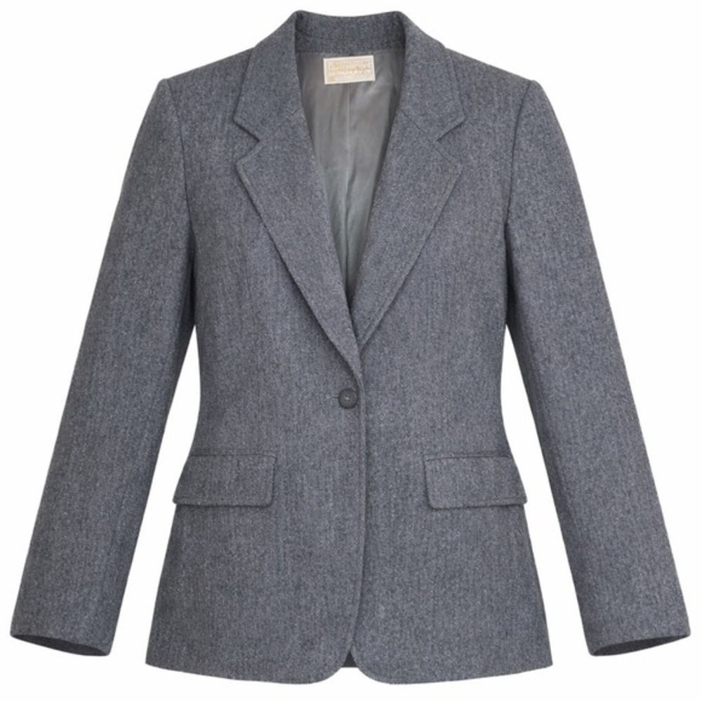 Pendleton Wool Blazer USA Made Women's‎ 14 Tailored Jacket Vintage 60's Gray